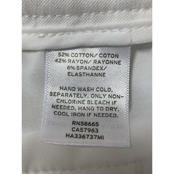 Halogen Womens Sz 4 S Capri Stretch Crop Pants Cotton Mid Rise White 6949 - Picture 6 of 7